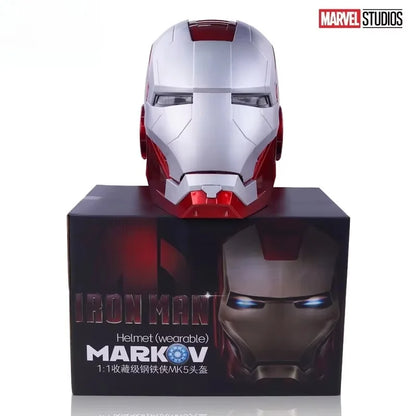 2024 New 1:1 Collection Iron Man Mk5 Helmet Black Gold Black Silver Touch Luminous Cool Handsome Helmet Halloween Birthday Gift