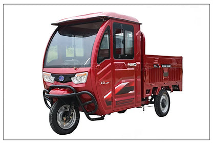 Semi-enclosed electric tricycle with shed, adult truck, farm truck, household battery car