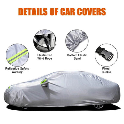 S-XXL Car Cover Sedan Full Covers with Reflective Strip Sunscreen Protection Dustproof&Waterproof UV Scratch-Resistant Universal - MarvelouStoree