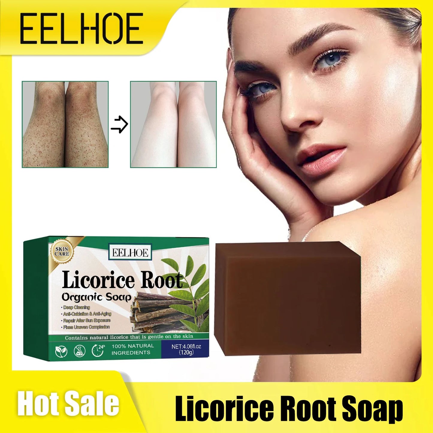 Brightening Body Soap Licorice Root Deep Cleansing Smoothing Elbow Neck Knee Back Remove Chicken Skin Spot Whitening Armpit Soap