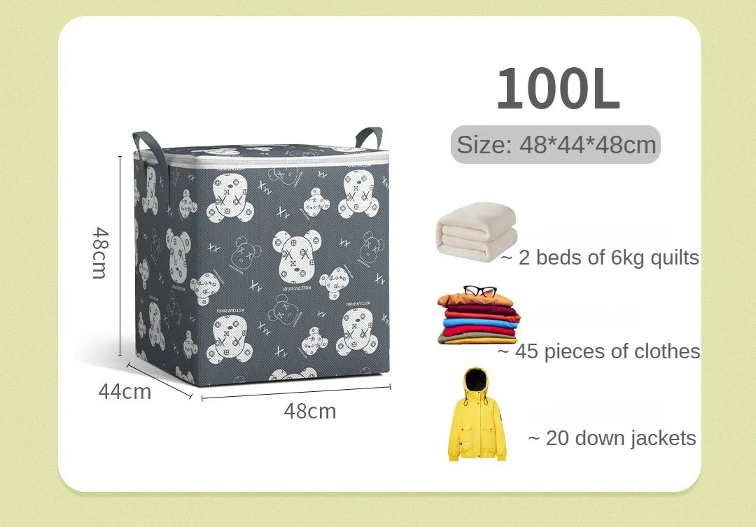 Quilt Clothes Storage Bag Large Zipper Clothing Quilt Packing Wardrobe Organizer Luggage Moving Bag Waterproof Moisture-proof