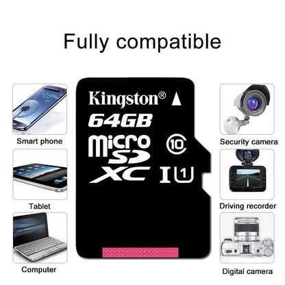 Kingston Memory Card 128GB 32GB Micro SD TF 64GB U1 V10 A1 MicroSD SDCS2 100Mb Reading Speed Class 10 Flash Micro Card for Phone - MarvelouStoree