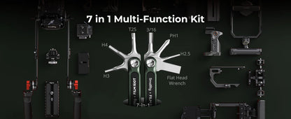 SmallRig Foldable Screwdriver Kit x FILM RIOT 7-in-1 Folding Wrench Set with Multiple Angle Positioning Metal Universal Kit 4812