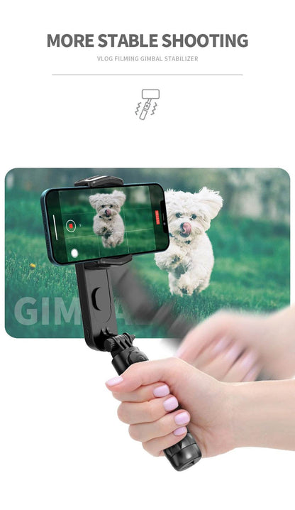 Handheld Gimbal Stabilizer Selfie Stick Tripod with Removable Fill Light Wireless Remote Portable Phone Stand Holder - MarvelouStoree