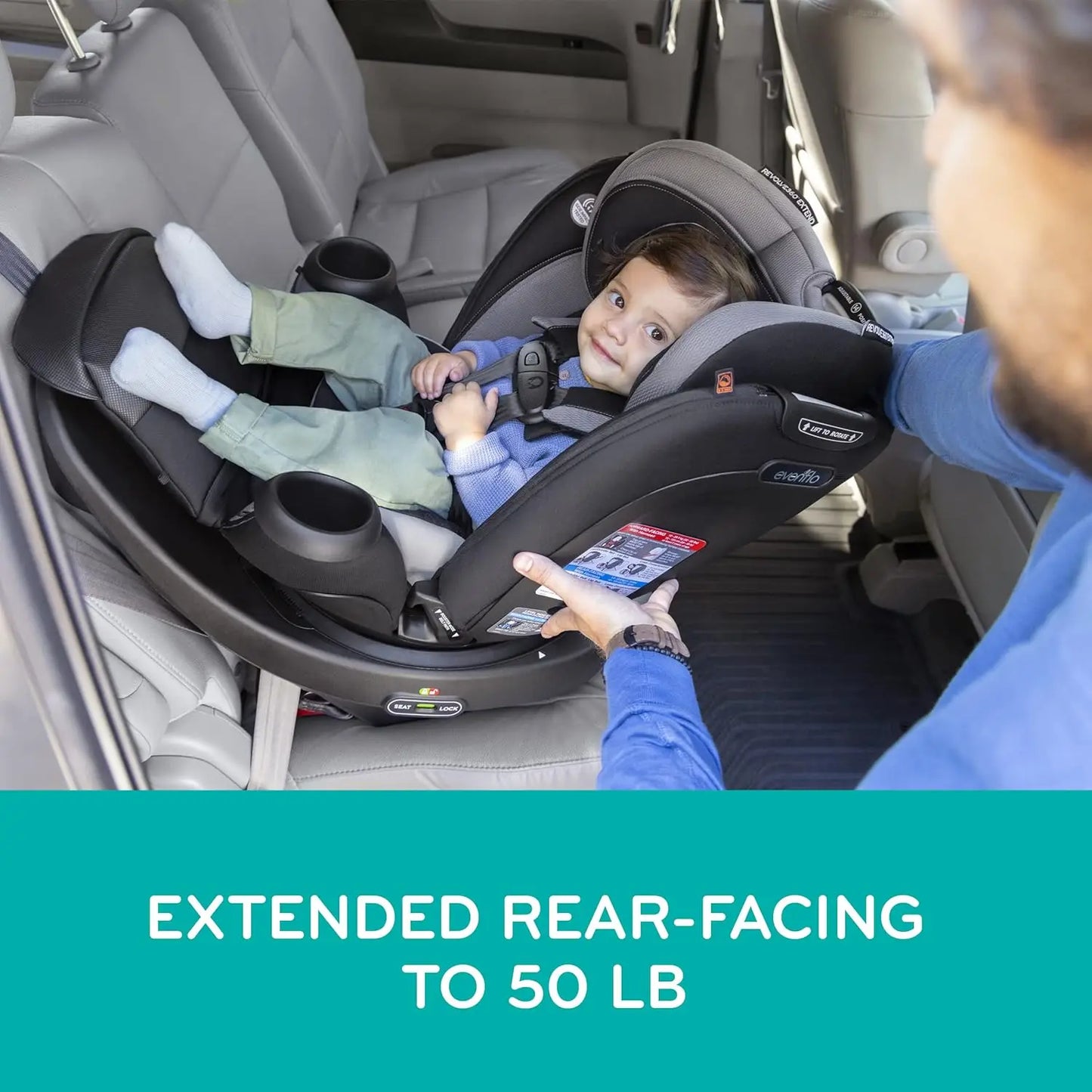 Revolve360 Extend Rotational All in 1 Convertible Car Seat, Rear Facing up to 50 Pounds with 360 Degree Rotation