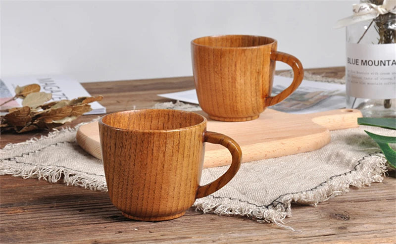 Wooden Big Belly Cups Handmade Natural Spruce Wood Cups Beer Tea Coffee Milk Water Cup Kitchen Bar Drinkware for Kitchen