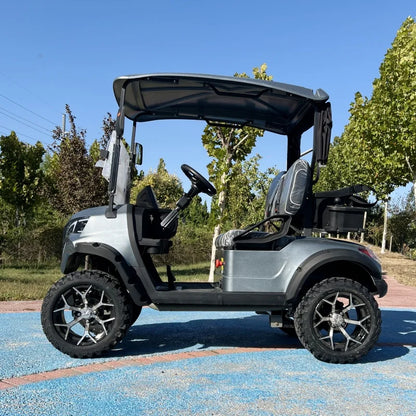 2 Seats 72V Lithium Battery 2 Passengers Electric Off Road Club Car Golf Buggy Cart with Golf Bag Rack