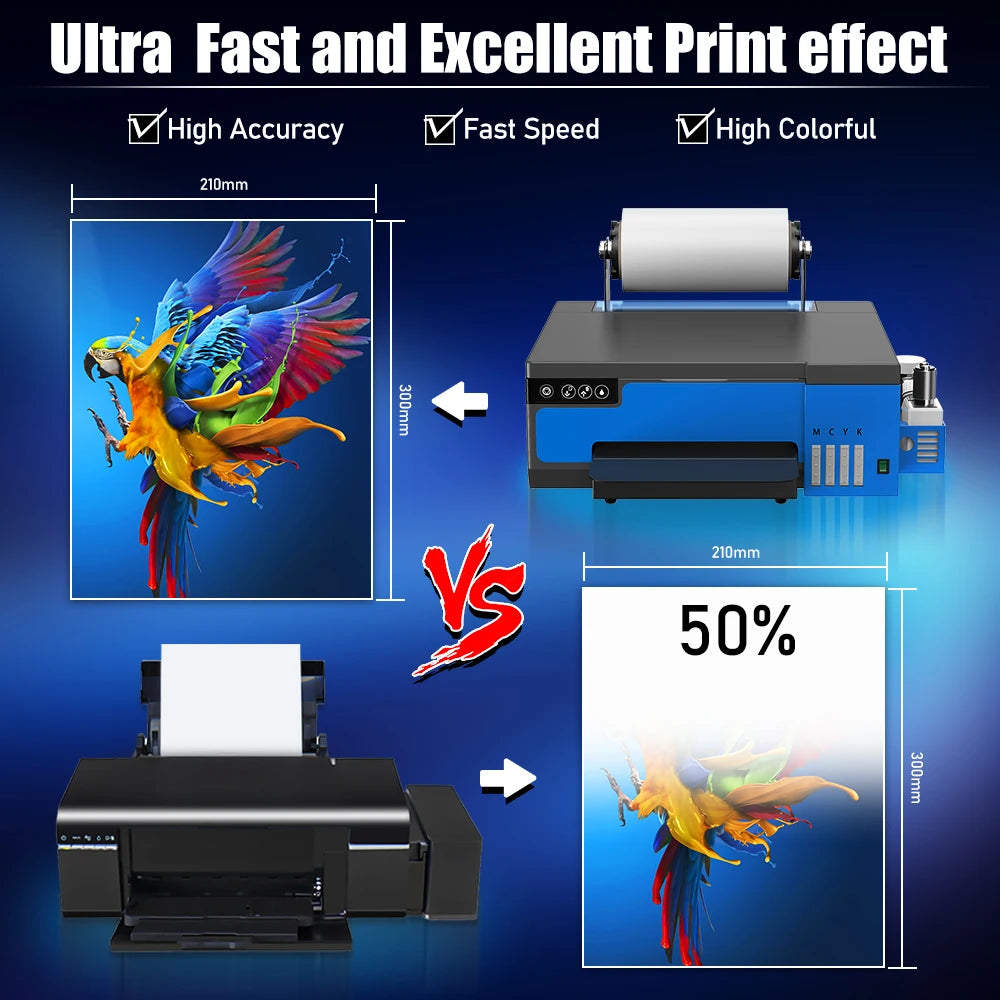 A4 L8058 DTF Printer A4 with Roll Feeder A4 XP600 DTF Transfer Printing Machine A4 with White Stirring System for DIY Clothes