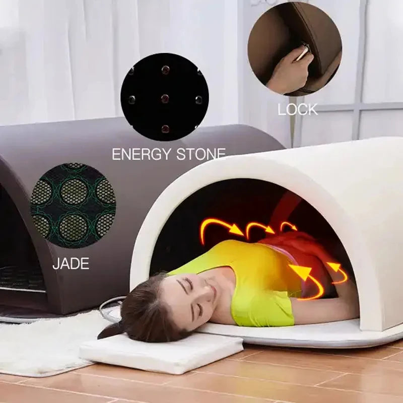 2024 Newest far infrared body slimming sauna bed tourmaline therapy heated detox sauna bed