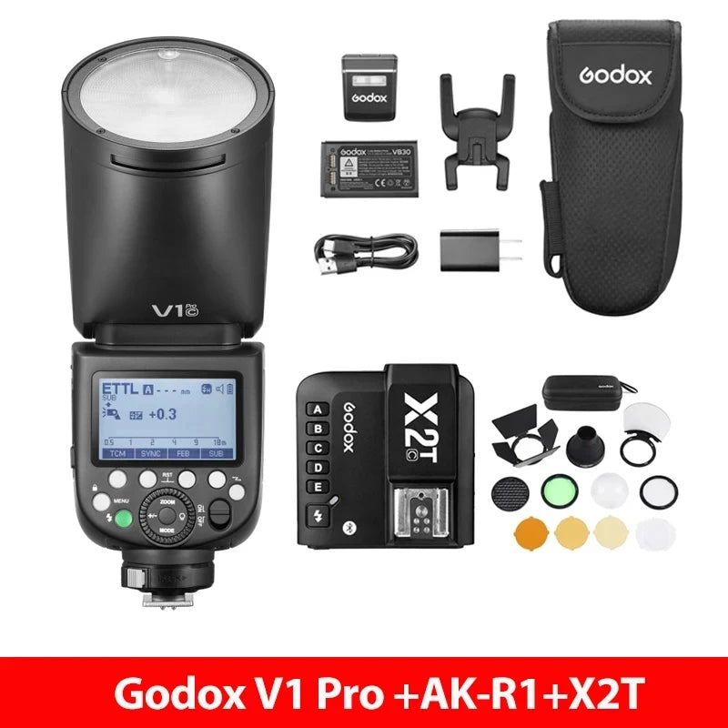 in stock Godox V1 Pro V1Pro for Canon Nikon Sony Fuji Olympus TTL Wireless Transmission Speedlite Li-ion Round Head Camera Flash