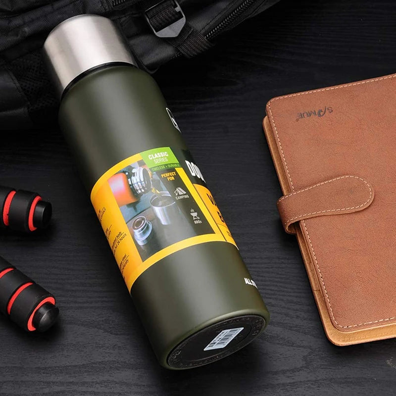 304 Stainless Steel Thermos Bottle Large Capacity Vacuum Flask Insulated Tumbler with Rope for Tea Drinks Cold and Hot Water