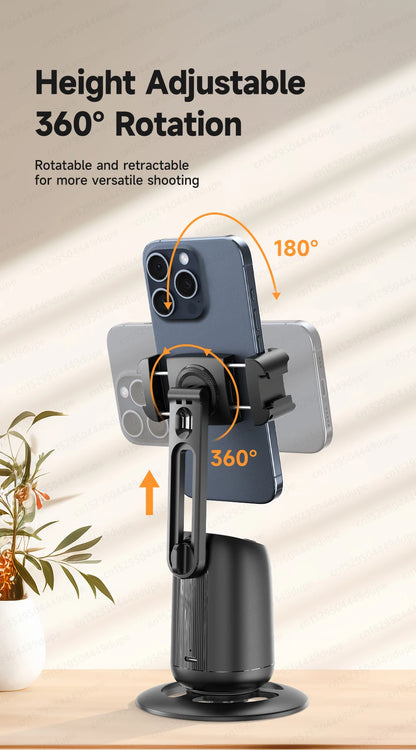 KEELEAD P05 Desktop Gimbal Mobile Phone Shooting Stabiliser 360° Auto AI Face Following for Smartphone, with Fill Light Optional