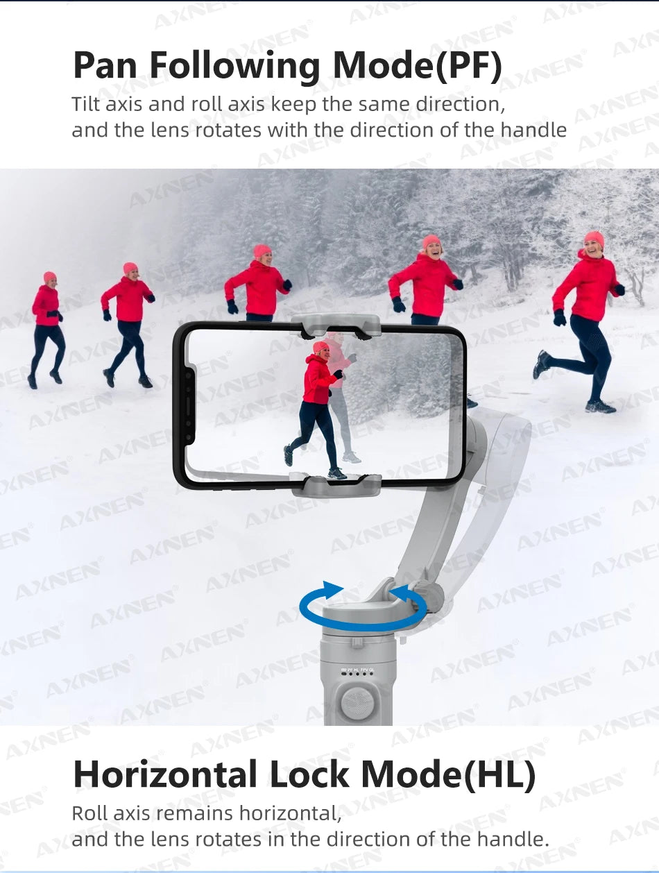 Handheld 3-Axis Gimbal Stabilizer for Smartphone Cellphone, Video Record Vlog Stabilizer for iPhone Xiaomi Huawei Samsung Mobile