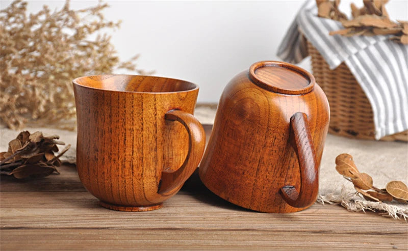 Wooden Big Belly Cups Handmade Natural Spruce Wood Cups Beer Tea Coffee Milk Water Cup Kitchen Bar Drinkware for Kitchen