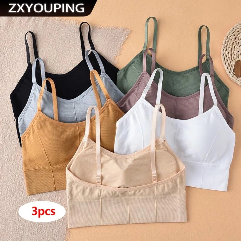 ZXYOUPING 3PCS Adjustable Sports Bra with removable cups Seamless Comfortable Sexy Wireless Bra For Women /fitness/Yoga/Sports/g