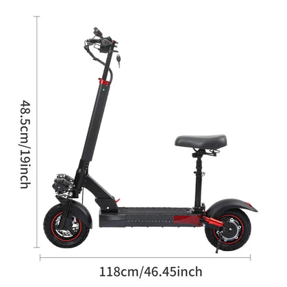 Motor 800W Folding Electric Scooters With Seat For Adults Commuter 28MPH Fast Foldable E-Scooter Off-Road Tires Electric Scooter