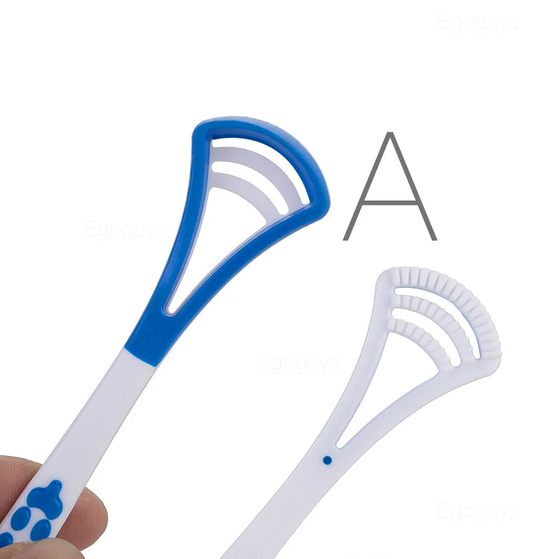 1PC Dual Uses Tongue Scraper Cleaners Reusable Oral Health Cleaning Brush Hygiene Care Toothbrush Mouth Fresh Breath Scraping　