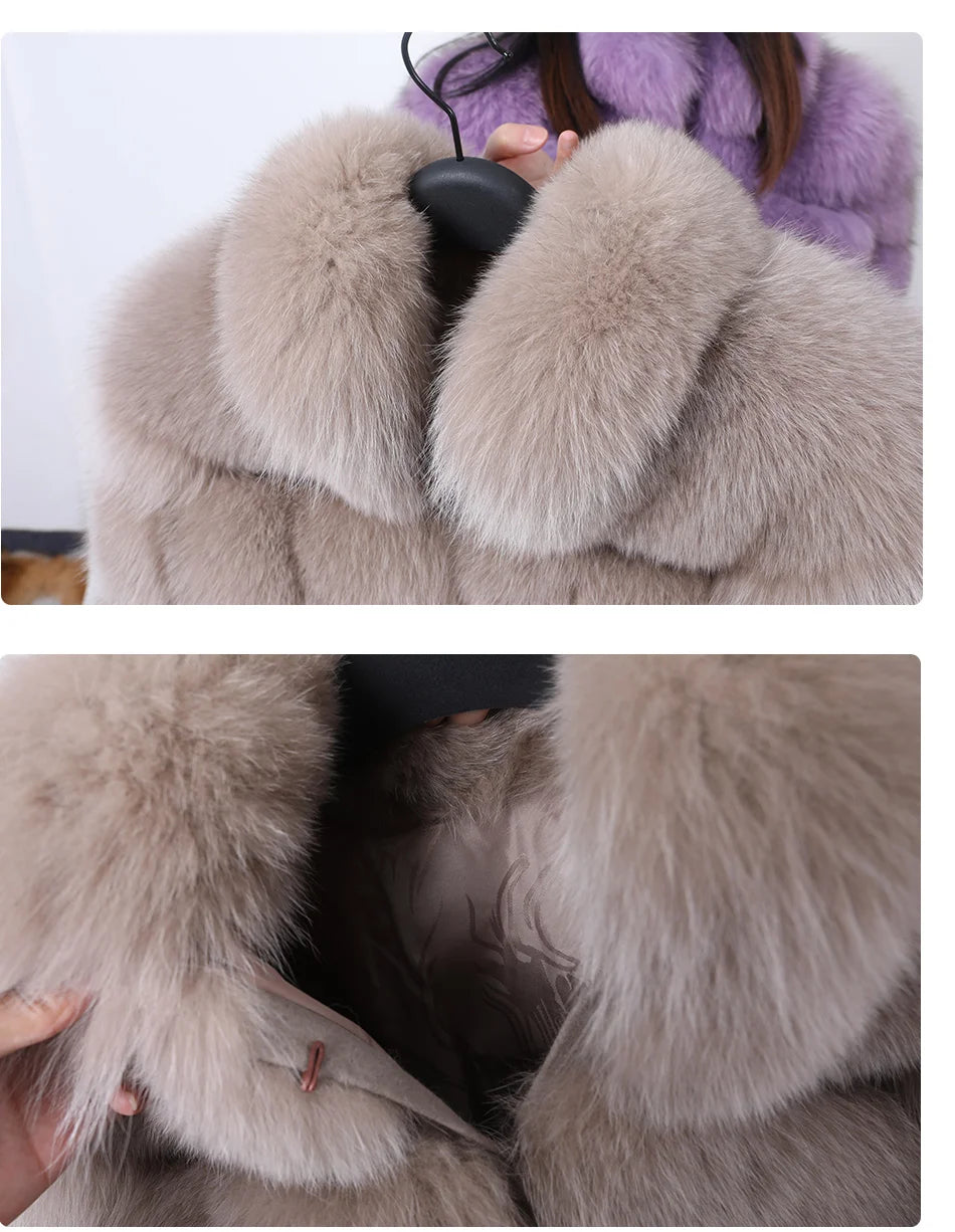 MAOMAOKONG 2023 Trend New Real Fur Coat Natural Fox Fur Women's Winter Coats Short Jackets Female Clothing Vests Fashion