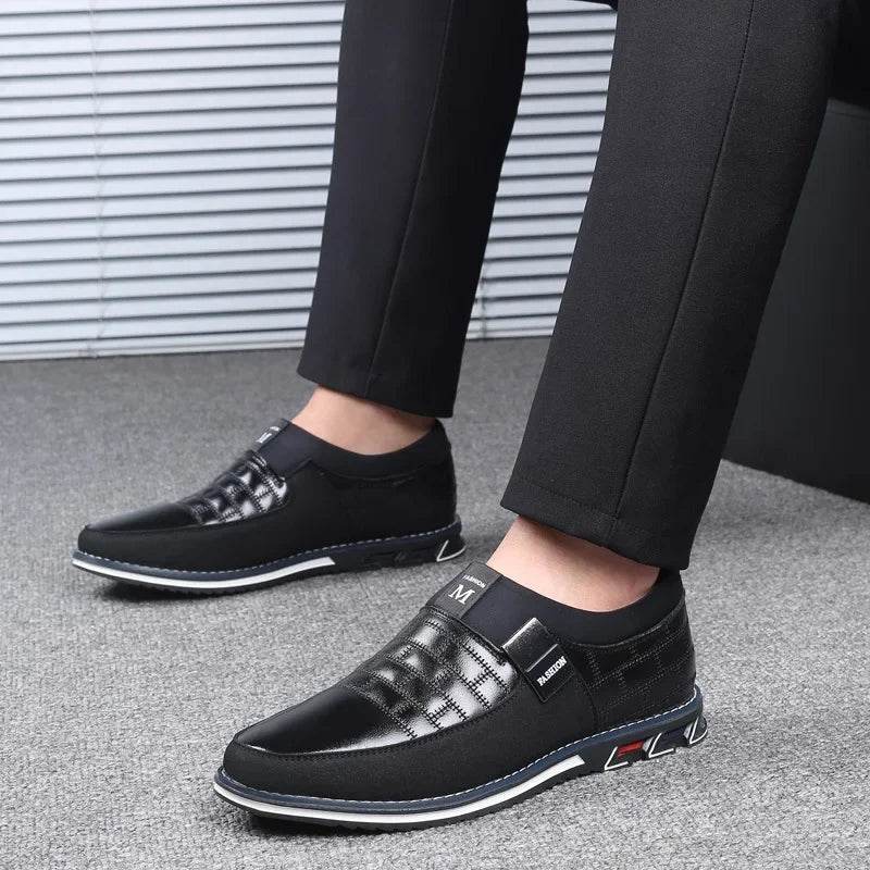 Hot Men Casual Shoes Buckle Leather Shoes for Men Business Slip-on Shoes Office Work Shoes Men Loafers Sapato Masculino - MarvelouStoree