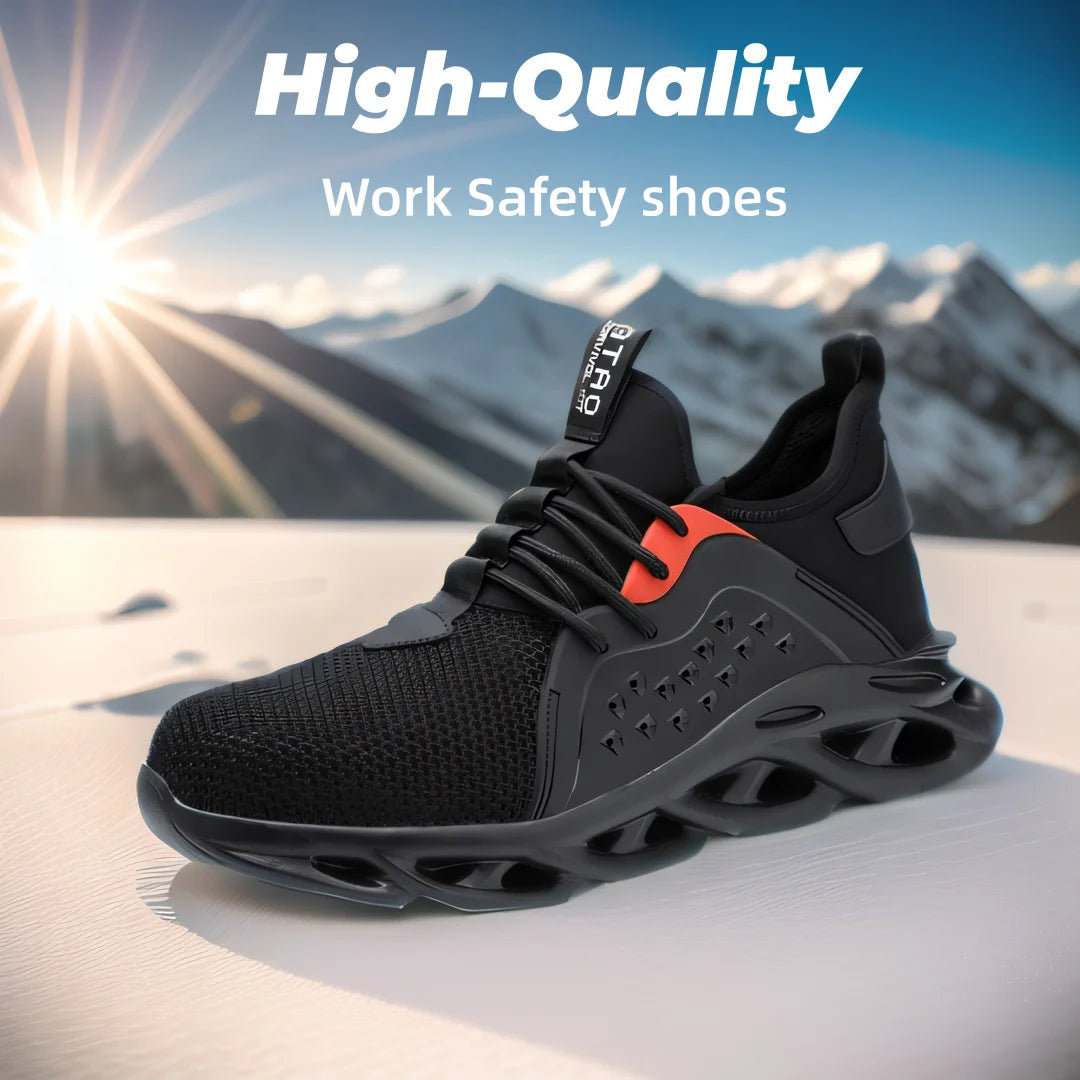 48 Size Unisex Work Safety Shoes Steel Toe Cap Light Breathable Sneaker For Men Anti-smash And Anti-puncture Safety Sneakers