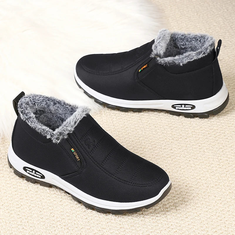 Men's sneakers Outdoors Plush Warm winter waterproof shoes high quality non slip Hiking Ankle Boots Winter shoes for men work