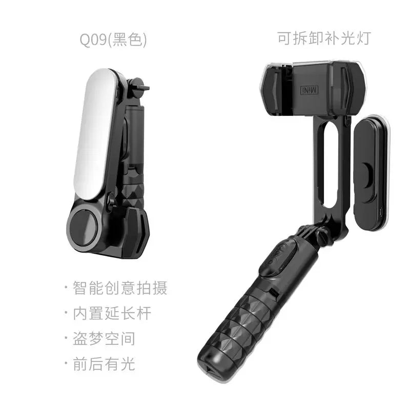 Gimbal Stabilizer with Fill Light Selfie Tripod Wireless Anti-shake Bluetooth Stabilizer for Smartphone Xiaomi IPhone 16 Pro Max