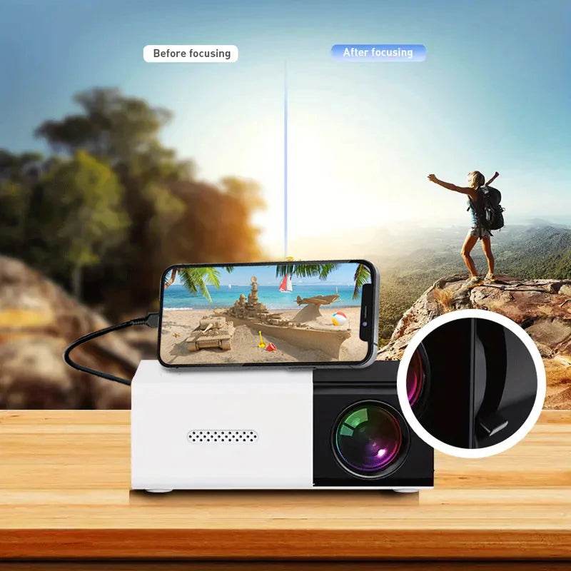 YG300 Mini LED Projector Yg300 Upgraded Version 1000 Lumen 320x240P HDMI-compatible Projetor USB Audio Home Media Player Beamer - MarvelouStoree