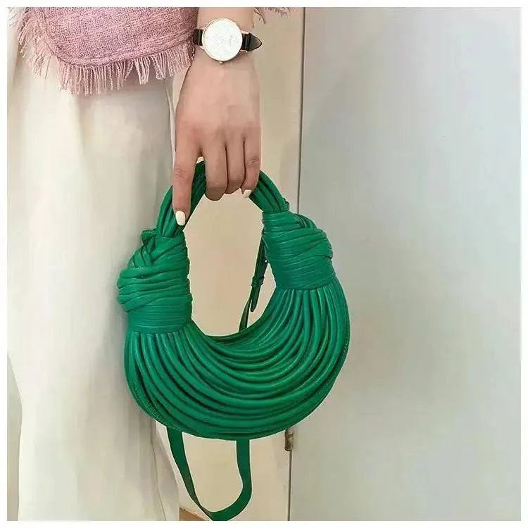 Handbags for Women 2024 New Gold Luxury Designer Brand Handwoven Noodle Bags Rope Knotted Pulled Hobo Silver Evening Clutch Chic