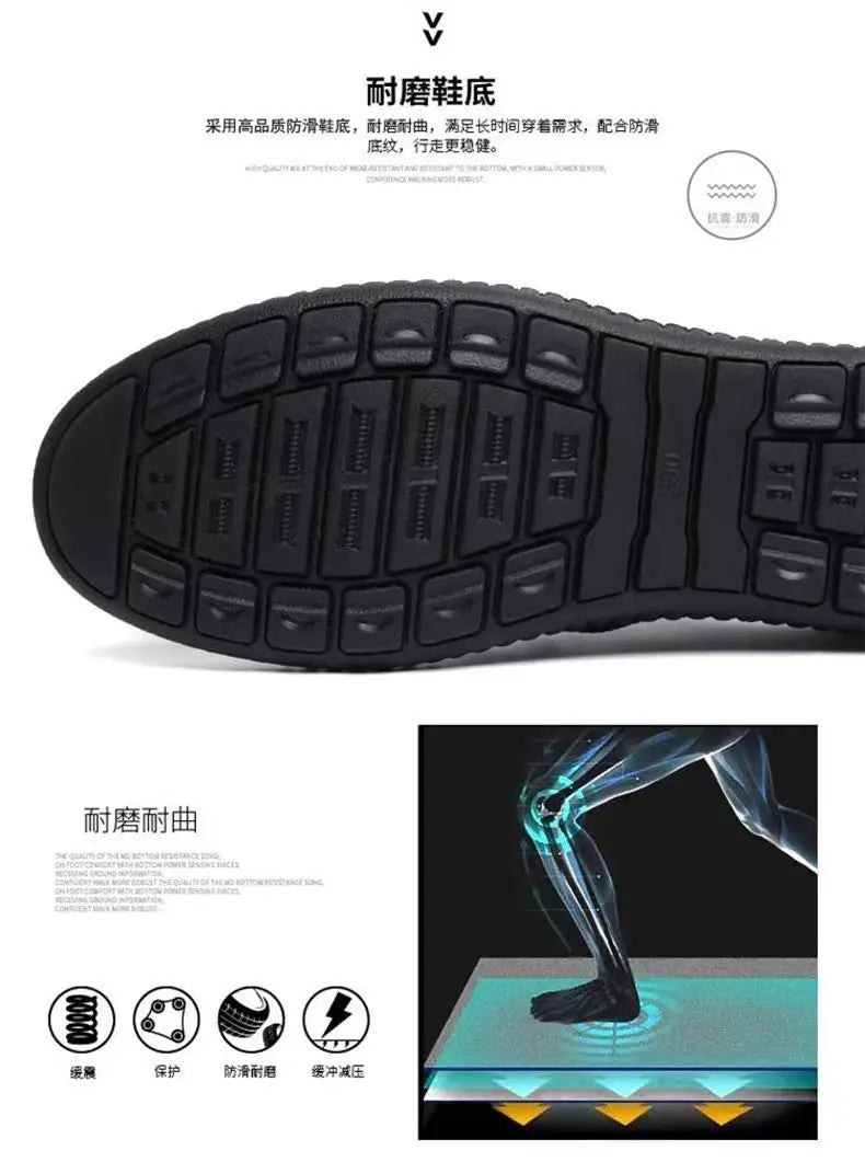 Mens Leather Loafers Non Slip Walking Flats Breathable Outdoor Slip on Casual Shoes for Male Work Office Driving Sneakers2