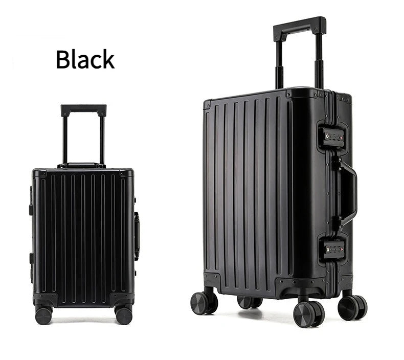 2024 New Large Capacity Durable Luggage Magnalium Aluminum Alloy Men Man Women Carry-On Boarding Travel 20/24/26/28