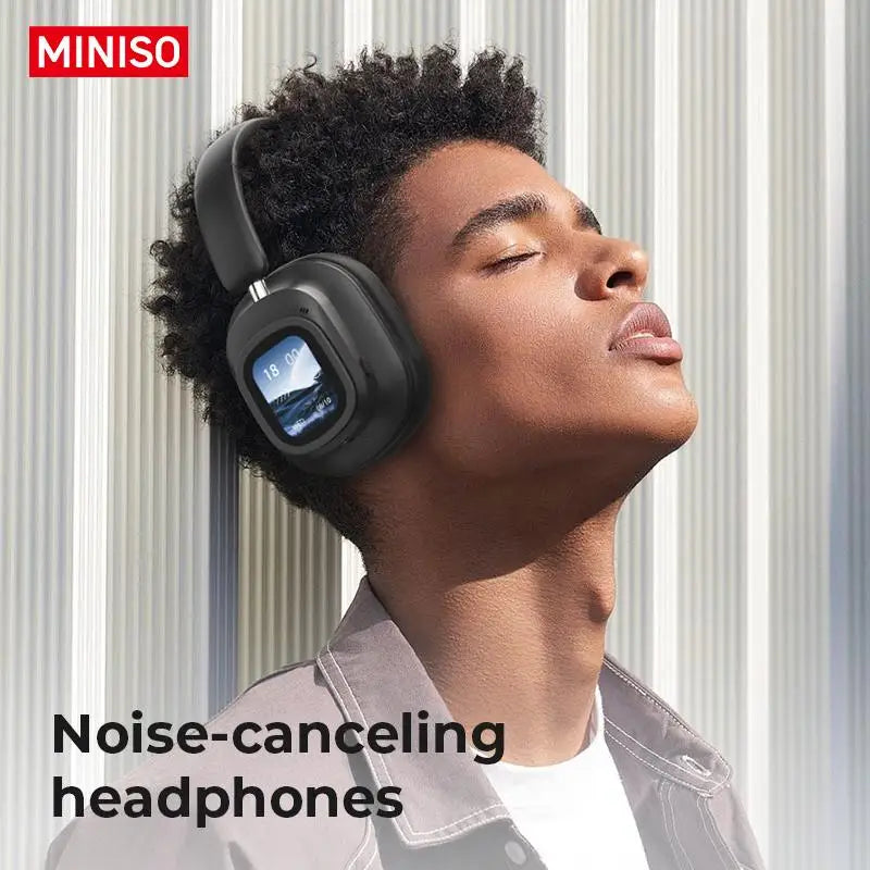 MINISO G90 Wireless Headphones with Built-in Microphone Noise Cancellation Touch Screen Headset,Earbuds Foldable Gaming Headset