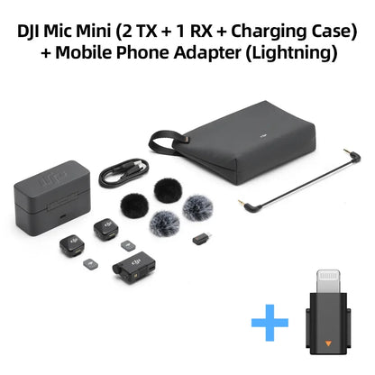 DJI MIC Mini Small, Ultralight, Discreet 48-Hour Operation w/ Case High-Quality Audio With Stable Transmission Original