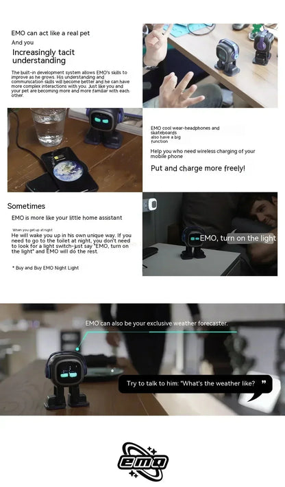 EMO Support Interactive Desktop Voice Recognition Intelligent AI Robot Companion Go Home Emotional EMO Robot Children Grow Gifts