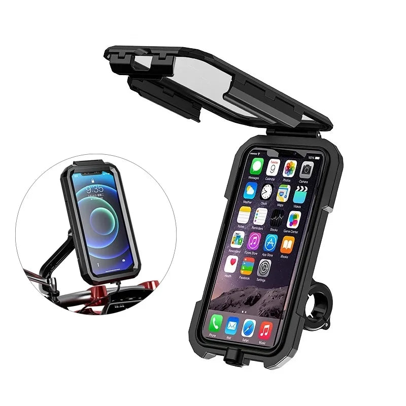 Waterproof Mobile Bike Phone Case Bicycle Motorcycle Phone Holder Handlebar Rear View Mirror Installation For 4.7-6.8 inch Phone