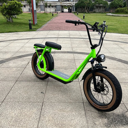 Newest two fat wheels Electric Motorcycle, powerful 1000w 48v motor changeable battery CITYCOCO with LCD Display