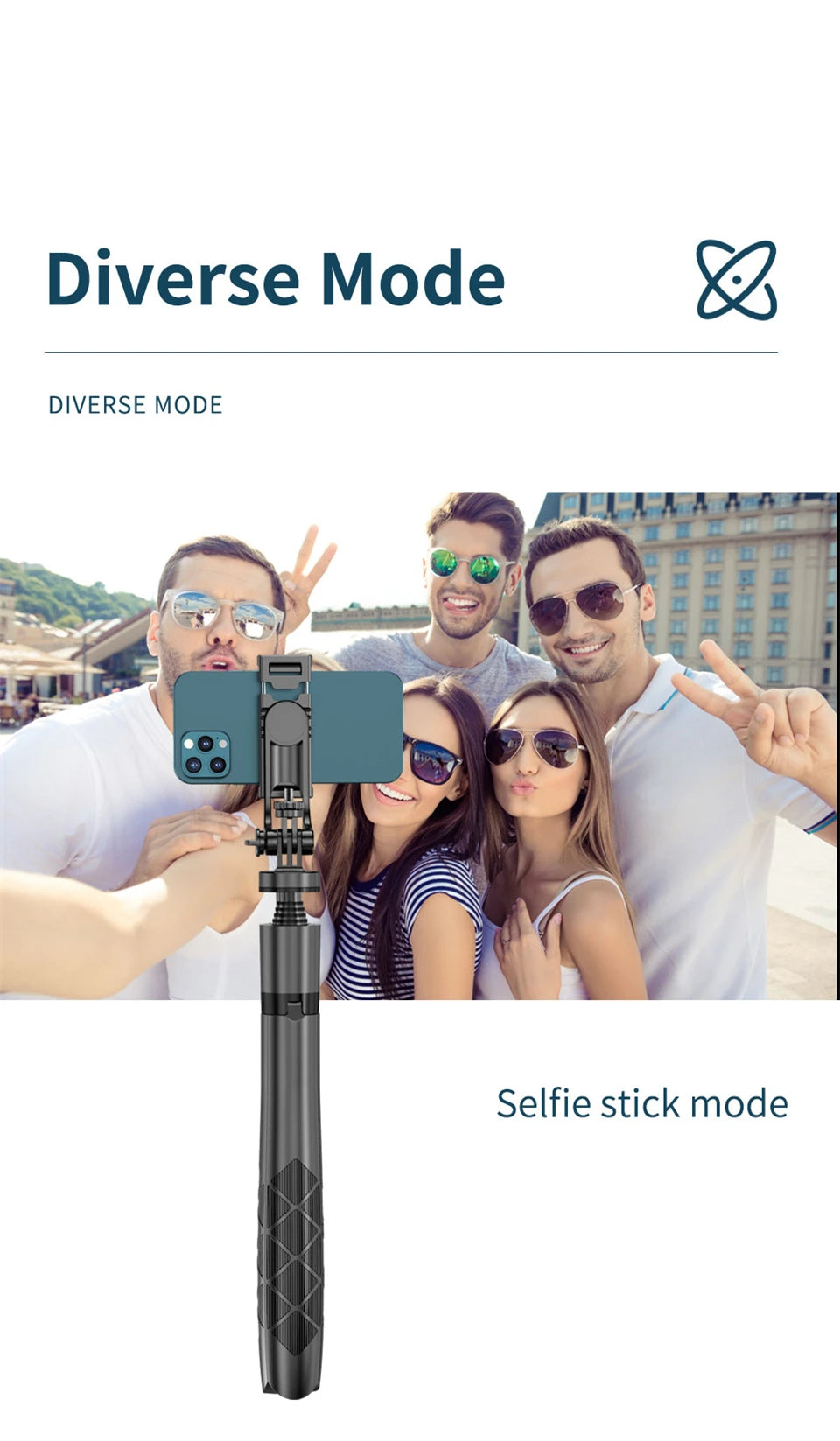 COOL DIER L16 1530mm Wireless Selfie Stick Tripod Stand Foldable Monopod With Bluetooth Shutter For Gopro Cameras Smartphones