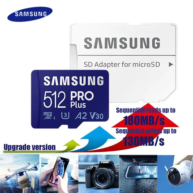 SAMSUNG EVO Plus Memory Card 32GB/SDHC 64GB/128GB/256GB/512GB SDXC Micro SD/TF Flash Cards MicroSD UHS-1 For Phone Drone Camera