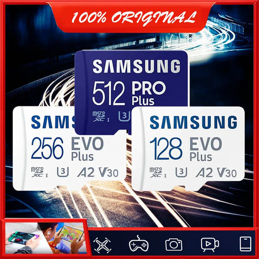 SAMSUNG EVO Plus Memory Card 32GB/SDHC 64GB/128GB/256GB/512GB SDXC Micro SD/TF Flash Cards MicroSD UHS-1 For Phone Drone Camera