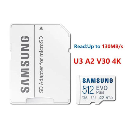 SAMSUNG EVOPlus 64GB U1V10A1/128GB 256GB 512GB U3V30A2 MicroSD Memory TF Card microSDXC UHS-I Class10 Read Speed up to 130MB/s - MarvelouStoree