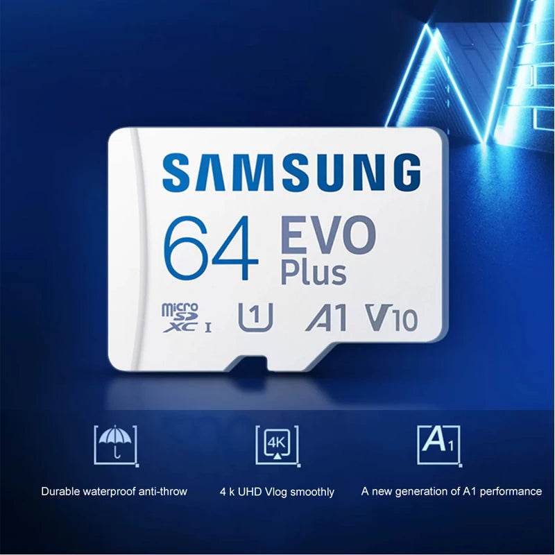 SAMSUNG EVOPlus 64GB U1V10A1/128GB 256GB 512GB U3V30A2 MicroSD Memory TF Card microSDXC UHS-I Class10 Read Speed up to 130MB/s - MarvelouStoree