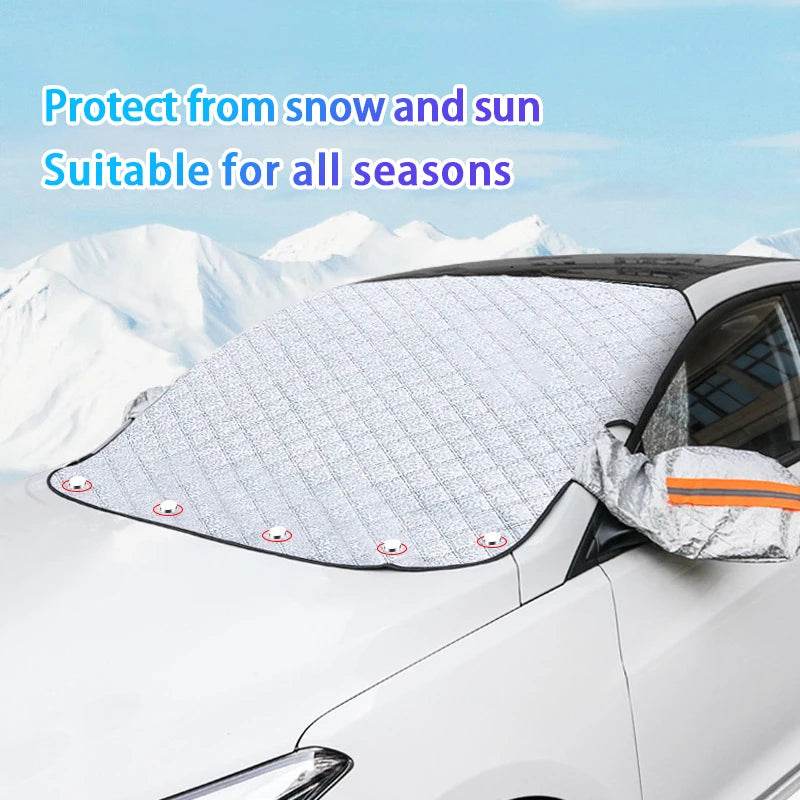 SEAMETAL Car Windshield Snow Shield Cover Sun Protection Dual Use Magnetic Front Window Snow Cover Thickened Sunshade Protector - MarvelouStoree