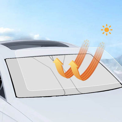 SEAMETAL Car Windshield Sun Shade Cover Front Window Sun Visor Protection Foldable Car Curtains for Summer Cooling UV Refletive - MarvelouStoree