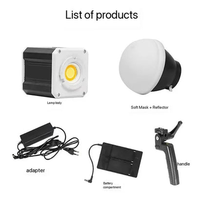 SHUNYI LED Video Light 60W COB Photography Light 2800K-6800K for Live Streaming Home Studio Comercial Photography