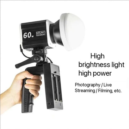 SHUNYI LED Video Light 60W COB Photography Light 2800K-6800K for Live Streaming Home Studio Comercial Photography