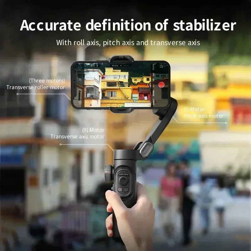 VIKEFON New 3-Axis Handheld Gimbal Wheel Selfie Stick Outdoor Photography Tiktok Vlog Recording With Fill Light for iOS  Android