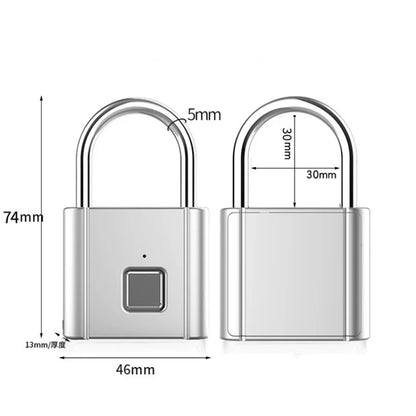 Smart Fingerprint Padlock Waterproof Biometric Fingerprint Keyless Door Lock USB Rechargeable Security Padlock for House Unlock