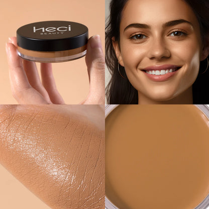 Waterproof Foundation For Dark Skin, Velvet Flawless Pore-Less Nourishing Makeup Full Coverage, 0.7oz Big Volume Cream Bronzer