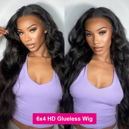 Glueless Wig Human Hair Ready To Wear Preplucked Brazilian Body Wave 13x6 HD Lace Frontal Wigs For Women Pre Cut No Glue 100%