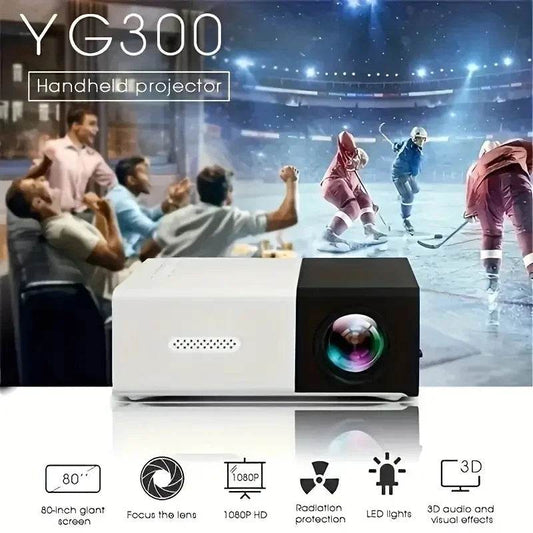 YG300 Mini LED Projector Yg300 Upgraded Version 1000 Lumen 320x240P HDMI-compatible Projetor USB Audio Home Media Player Beamer - MarvelouStoree