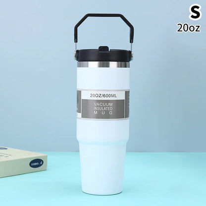 20/30oz Vacuum Insulated Tumbler Stainless Steel Coffee Cold Cup With Straw Insulated Water Bottle Thermal Water Tumbler Cup